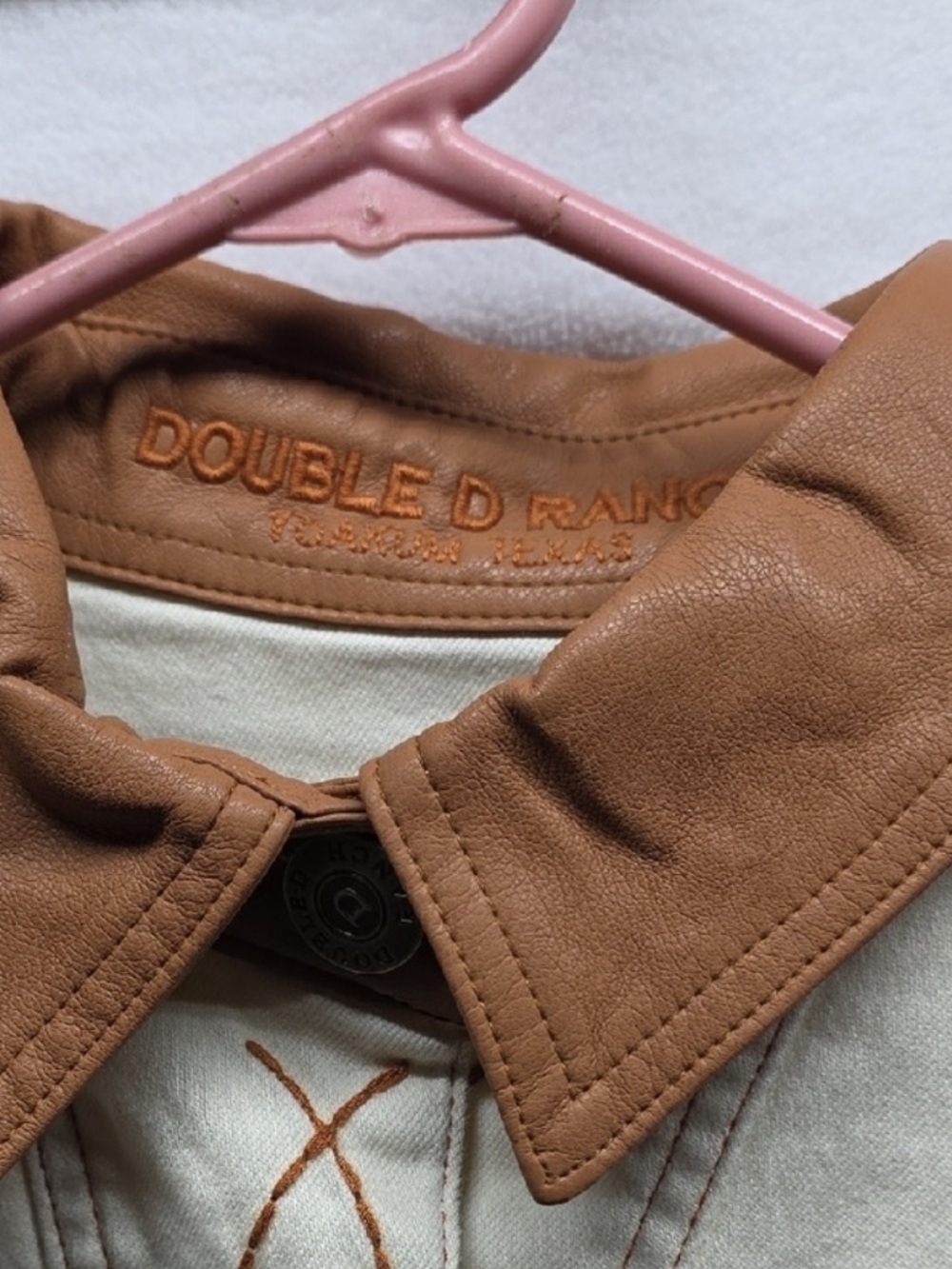 Double D Ranch Lead Steer jacket leather collar Embroidered longhorn Rtl 595 NWT - Picture 14 of 16